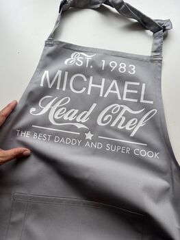 Personalised Head Chef Apron, Cooking Gift, 2 of 12
