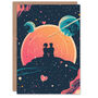 Cosmic Sunset Space Universe Stars Anniversary Valentines Card, thumbnail 1 of 4