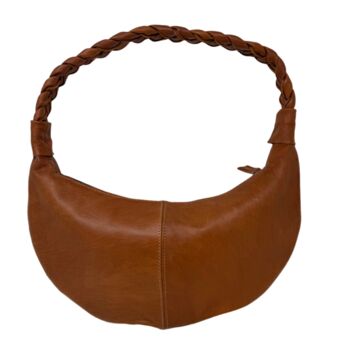 Half Moon Leather Shoulder Bag – Handmade With Braided Handle, 9 of 12