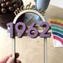 Personalised Wooden 60th Birthday Cake Topper, thumbnail 3 of 5