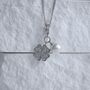 Clover Pearl And Zircon Necklace 925 Sterling Silver Charm Gift, thumbnail 4 of 7
