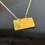 Handmade Gold Leaf Block Necklace Mustard Yelllow, thumbnail 1 of 7