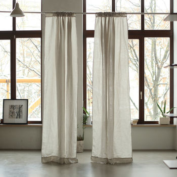 Stone Washed Rod Pocket Linen Curtain Panel, 3 of 11