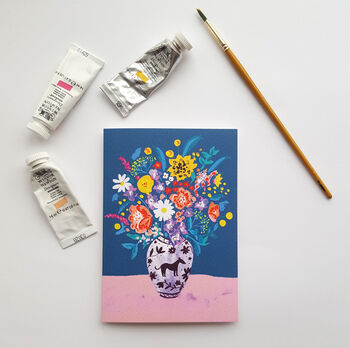 Painted Vase Of Flowers Greetings Card, 4 of 5