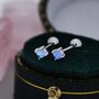Sterling Silver Moonstone Screw Back Earrings, thumbnail 5 of 12
