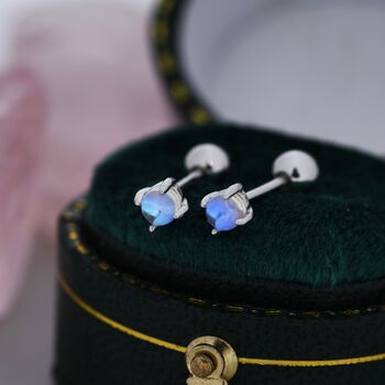 Sterling Silver Moonstone Screw Back Earrings, 5 of 12