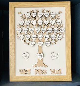 Personalised Retirement Gift Tree Framed Wooden Tree, 4 of 10