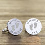 Personalised New Daddy 'Footprint' Cufflinks, thumbnail 6 of 6
