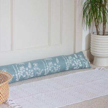 Linen Draught Excluder With Floral Design, 5 of 5