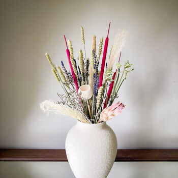 Dried Protea And Pink Typha Bouquet 'flamingo', 3 of 9