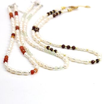 Gemstone And Pearl Beaded Necklace, 4 of 12