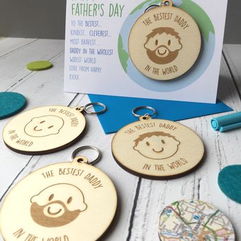 Personalised Bestest Daddy Father's Day Keyring Card, 4 of 6