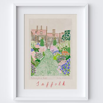 Helmingham Hall Suffolk Painted Scene Floral Facades Landmark Print, 2 of 2