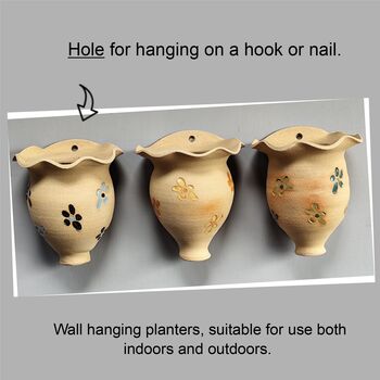 Ceramic Wall Planter Handmade Hanging Plant Pot, 7 of 9