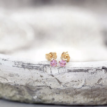 Pink Sapphire Earrings In Silver Or Gold, 2 of 12