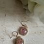 Pink Stone Square Dangle Earrings, thumbnail 4 of 4