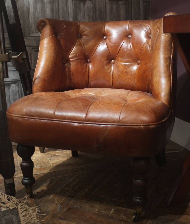 vintage brown leather tub chair by cambrewood | notonthehighstreet.com