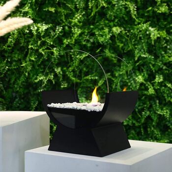 Round Glass Bioethanol Fire Bowl Pot Tabletop Fireplace, 4 of 7