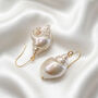 Gold Coastal Shell Drop Hook Earrings, thumbnail 2 of 6