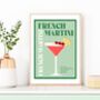 French Martini Cocktail Poster, thumbnail 2 of 6