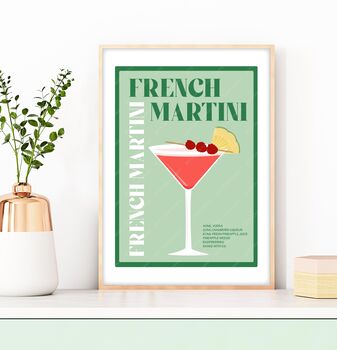 French Martini Cocktail Poster, 2 of 6
