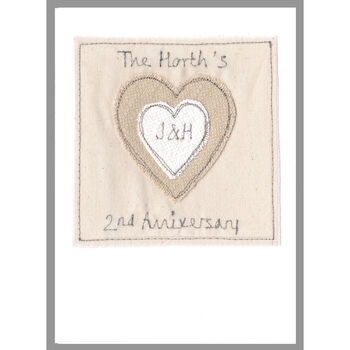 Personalised Cotton 2nd Wedding Anniversary Card, 12 of 12