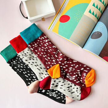 Personalised Dalmatian Colour Block Socks In A Box, 7 of 10