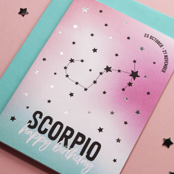 Scorpio Star Sign Constellation Birthday Card, 2 of 7