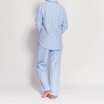 Women's Pyjamas In Blue And White Striped Flannel, 2 of 4