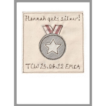 Personalised Silver Medal Congratulations Card, 9 of 10