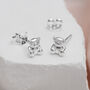 Sterling Silver Teddy Bear Stud Earrings, thumbnail 1 of 4