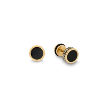 Greek Pattern Stud Earring Gold Plated Steel Earring For Men, 5 of 7