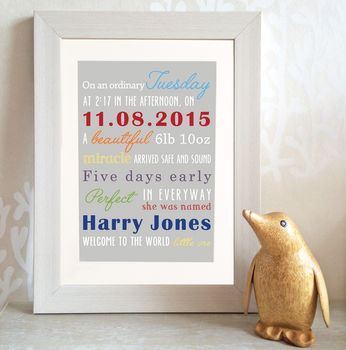 Personalised Baby Birth Details Print, 8 of 11