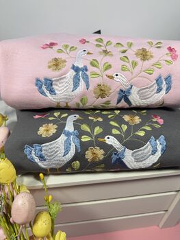 Spring Geese Embroidered Sweatshirt, 6 of 7