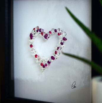 Crystal Clear And Red Heart Framed Art Work, 4 of 7