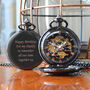 Engraved Mechanical Pocket Watch With Ornate Dial, thumbnail 1 of 2