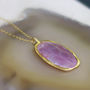 Pink Sapphire Gold Plated Silver Birthstone Necklace, thumbnail 2 of 3