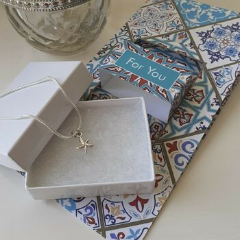 'Unwrap A Card' Silver Starfish Necklace, 4 of 12