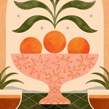 Clementines Citrus Fruit Bowl Art Print Poster, 4 of 4