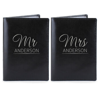 Personalised Mr And Mrs Black Passport Holders, 5 of 6