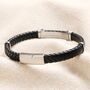 Personalised Stainless Steel Braided Leather Bracelet, thumbnail 4 of 9