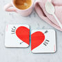 Personalised Love Heart Coasters Pair, thumbnail 1 of 7