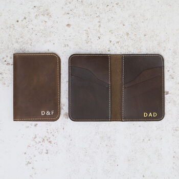 Personalised Slim Leather Card Holder Wallet, 5 of 6