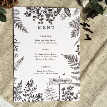 Woodland Fern Wedding Invitation Set, 10 of 12