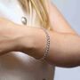 Sterling Silver Hammered Cuban Bracelet, thumbnail 2 of 7