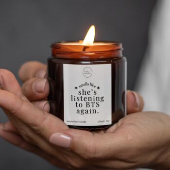 Listening To Bts Again Candle With Matches, K Pop Gift, 3 of 11