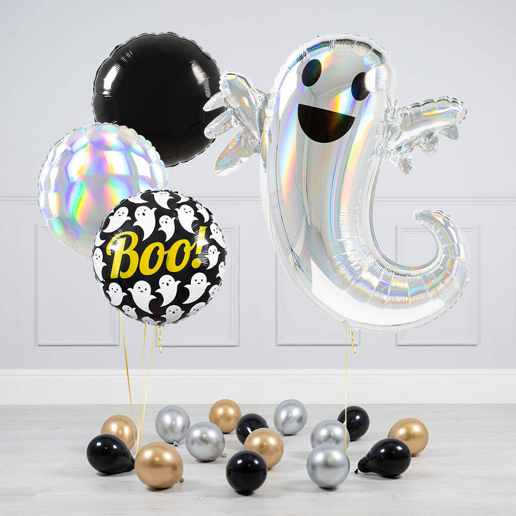 Holographic Ghost Halloween Inflated Balloons By Bubblegum Balloons ...