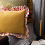 Gold Linen Frilled Cushion, thumbnail 1 of 4