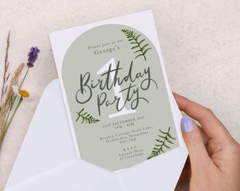 Personalised A6 Green Age Birthday Party Invitation, 2 of 3
