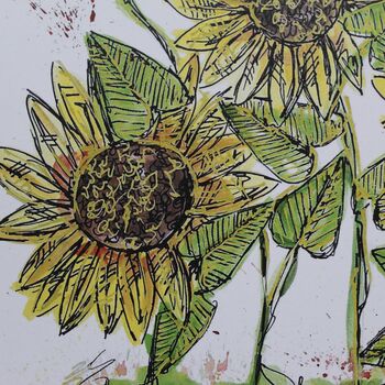 Sunflower Watercolour A4 Art Print, 2 of 5